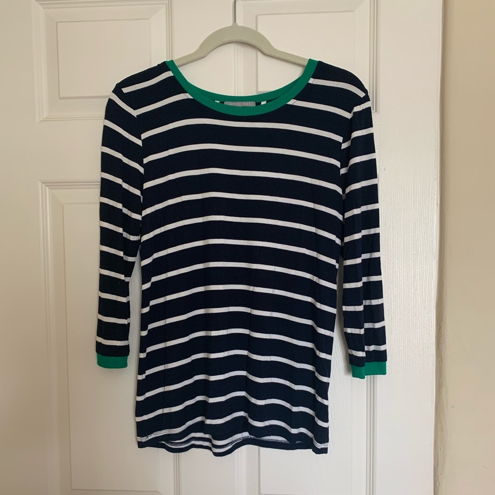 Lemon Tart Blue and White Striped Top